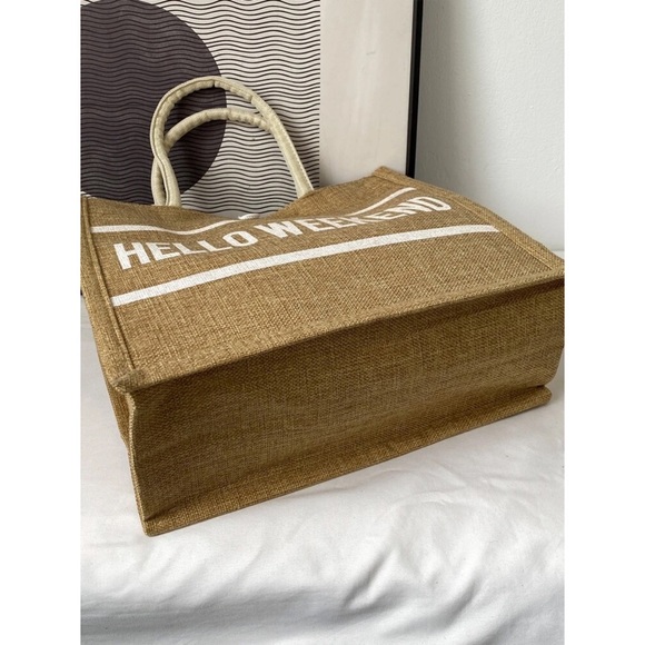 Hello Weekend Graphic Top Handle Tote Bag - Picture 5 of 8